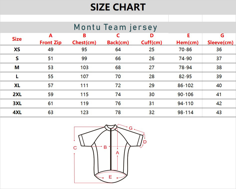 Uniform Size Chart – M T I