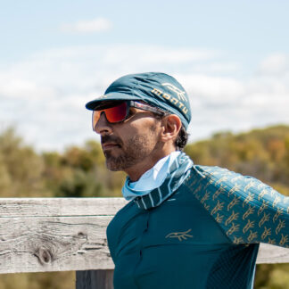 Montu Cycling Cap worn by cyclist.