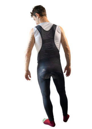 Montu 3-season bib tights, cycling bib tights, back view.