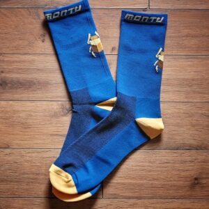 Montu Menfert Cycling Socks, Blue/Golden Scarab.